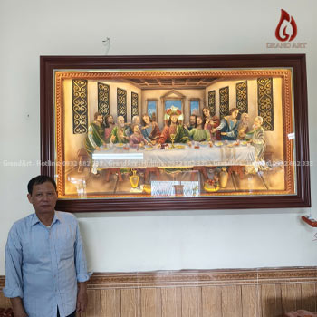 Hoàn Thiện Và Lắp Đặt Tranh Bữa Tiệc Ly Bằng Composite Khổ 2m07 x 1m27 Cho Khách Tại Thanh Liêm