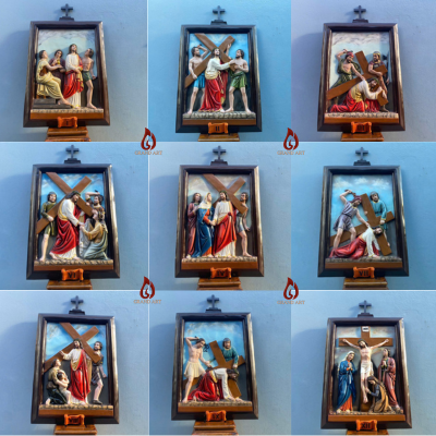 Tranh in nổi 3D 14 Đường Thánh Giá bằng composite: Tác phẩm nghệ thuật bền đẹp cho không gian Công giáo