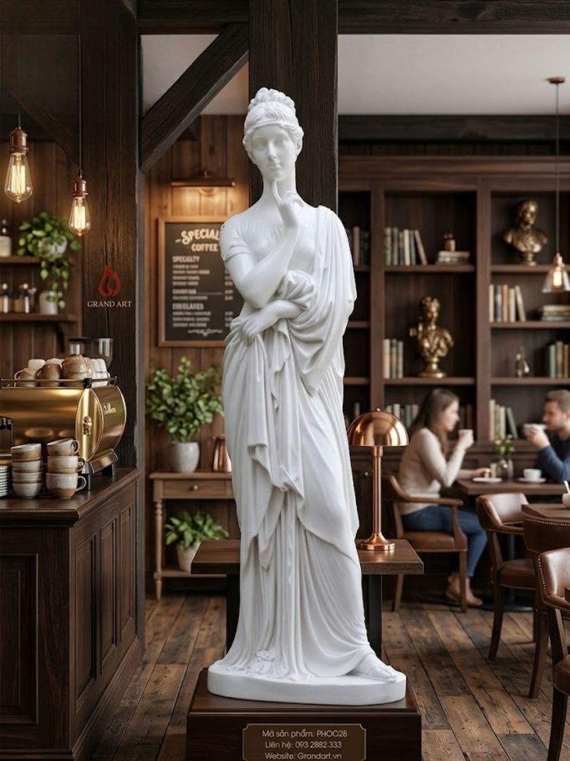 tượng Phục Hưng trang trí không gian quán cafe