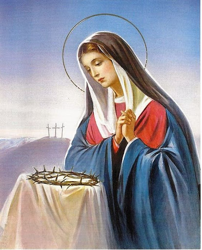 màu đỏ tượng trưng cho máu, sự hy, lòng mến và chứng nhân đức tin của mẹ Maria